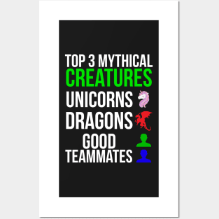 Mythical Creatures Funny Gamer T-shirt Posters and Art